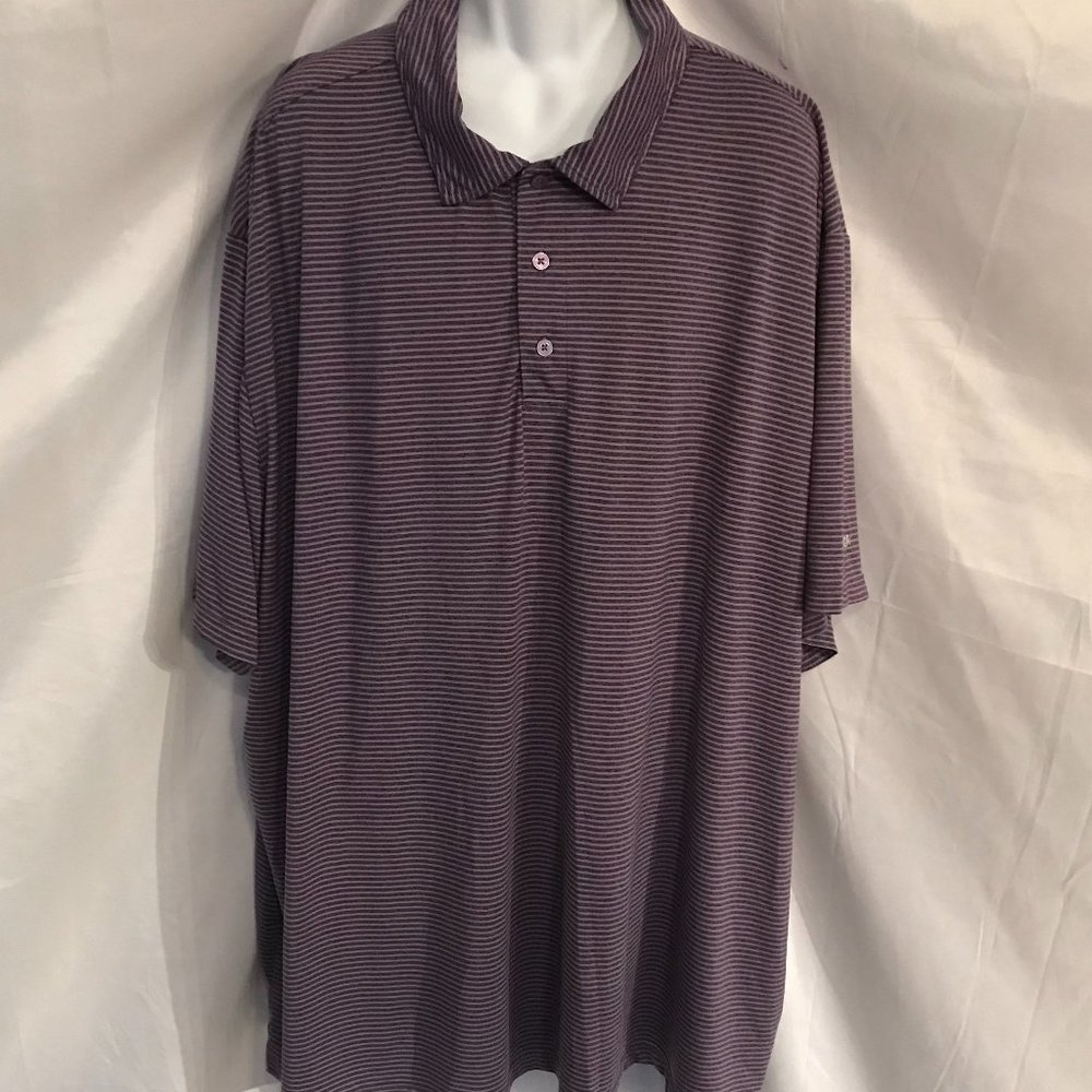Reebok Golf 6XL Gray/Purple Banded Activewear Sport Cut Polo Shirt #105